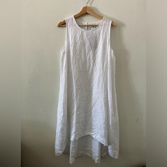 ROYAL TOSCANA LINEN DRESS IN WHITE - Picture 6 of 9